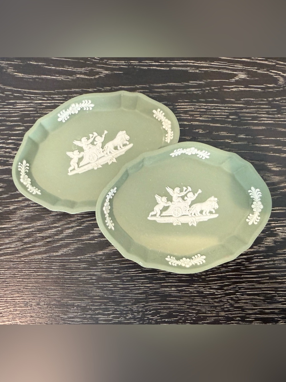 (1) Wedgwood Sage Green Jasperware Trinket Dish